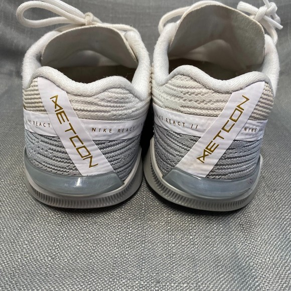 Nike React Metcon Turbo 'White Metallic Gold' CT1249-100 Women Trainers Sz 7.5 - Picture 5 of 9